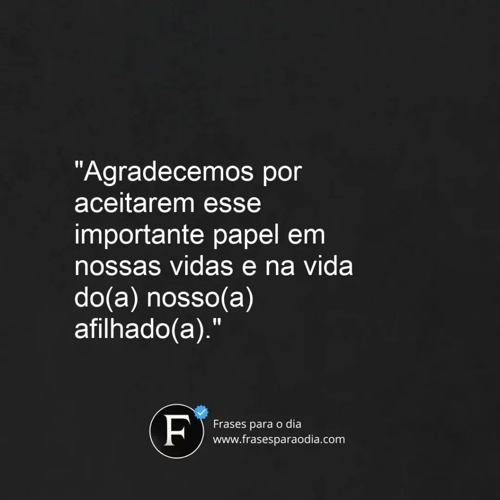 Frases para padrinhos de batismo