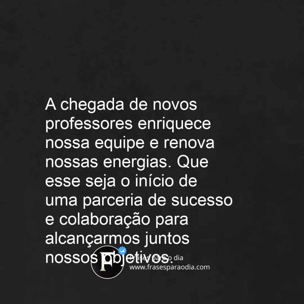 Frases de boas vindas para professores