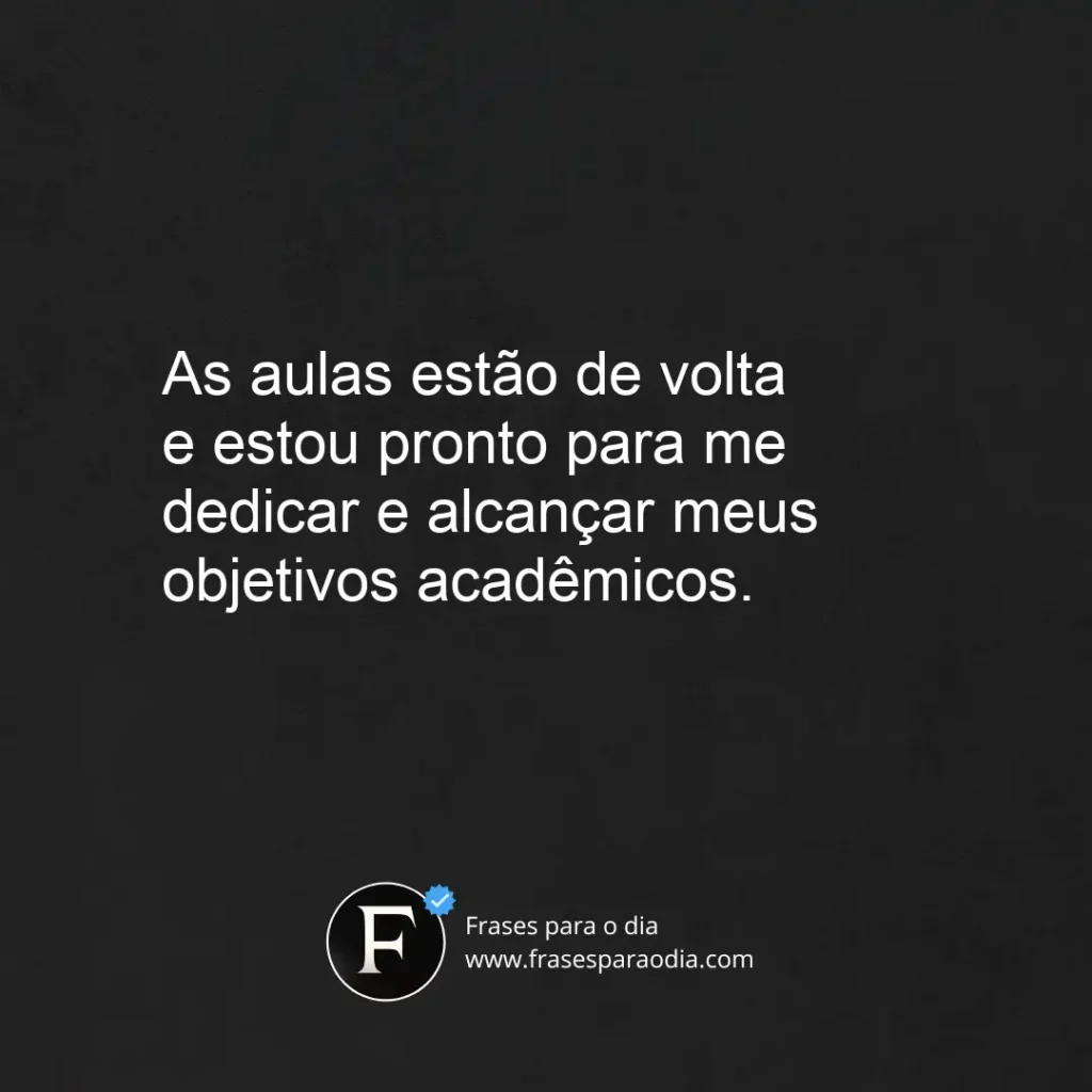 Frases de volta as aulas