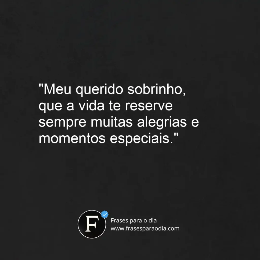 Frases de carinho para sobrinho