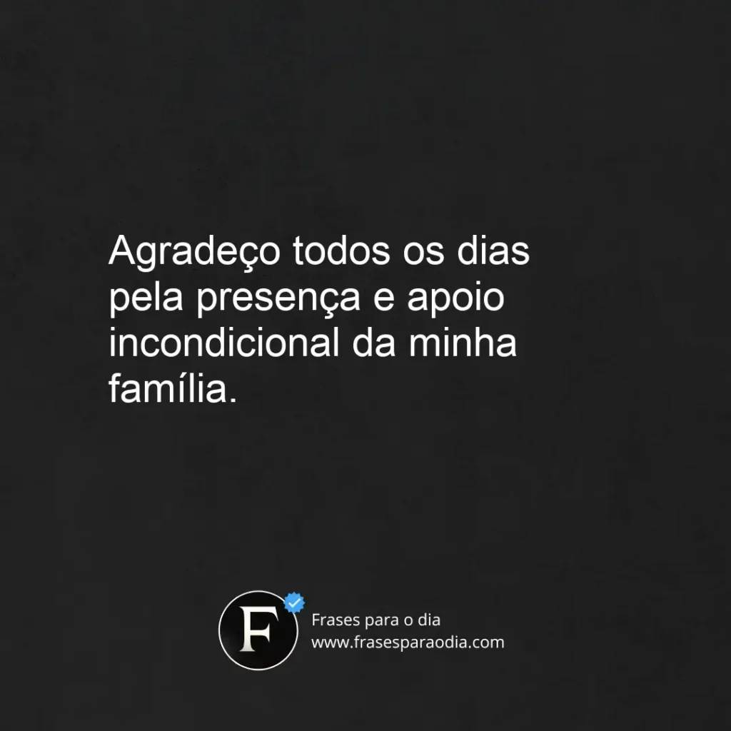 Frases de gratidão pela familia