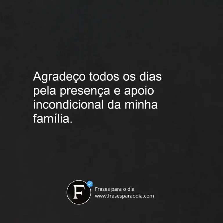 Frases de gratidão pela familia