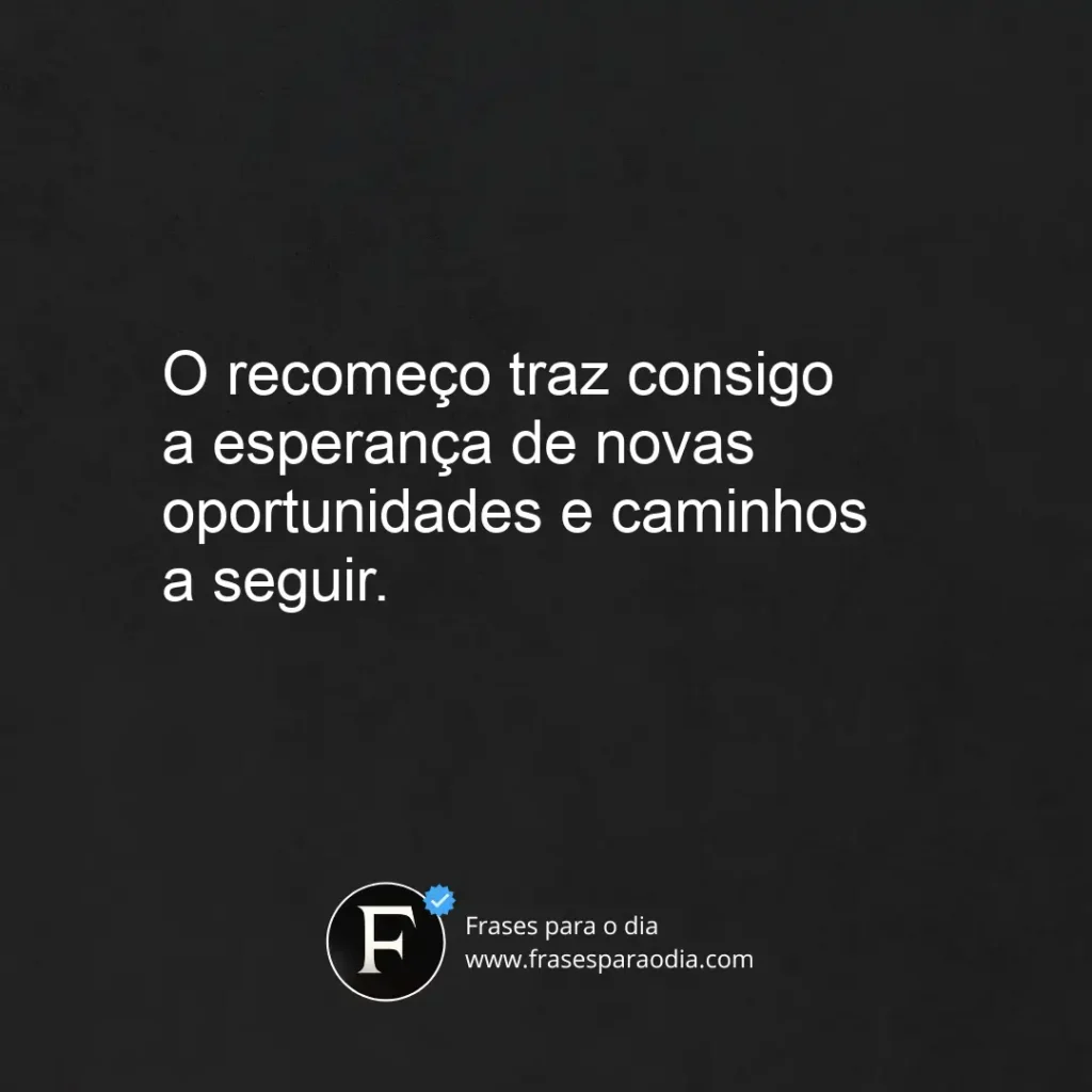 Frases de recomeço