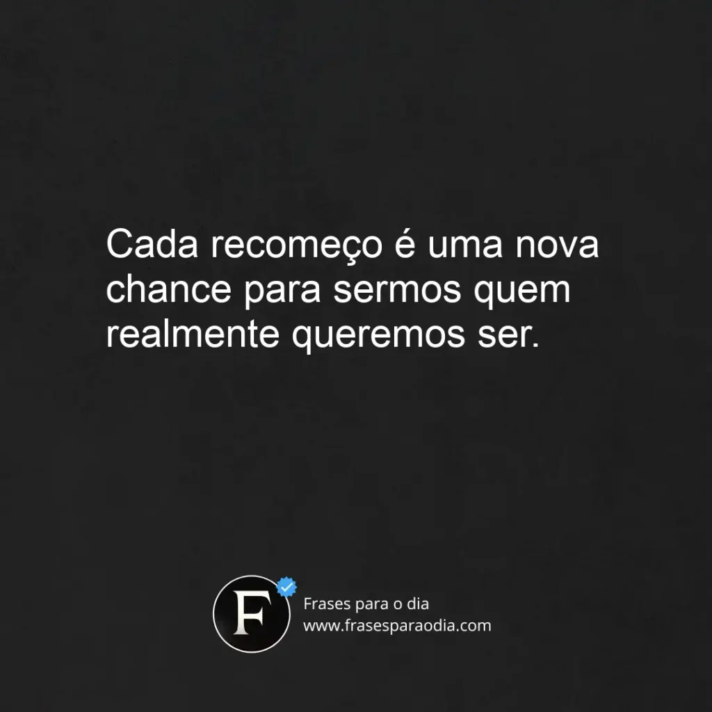Frases de recomeço