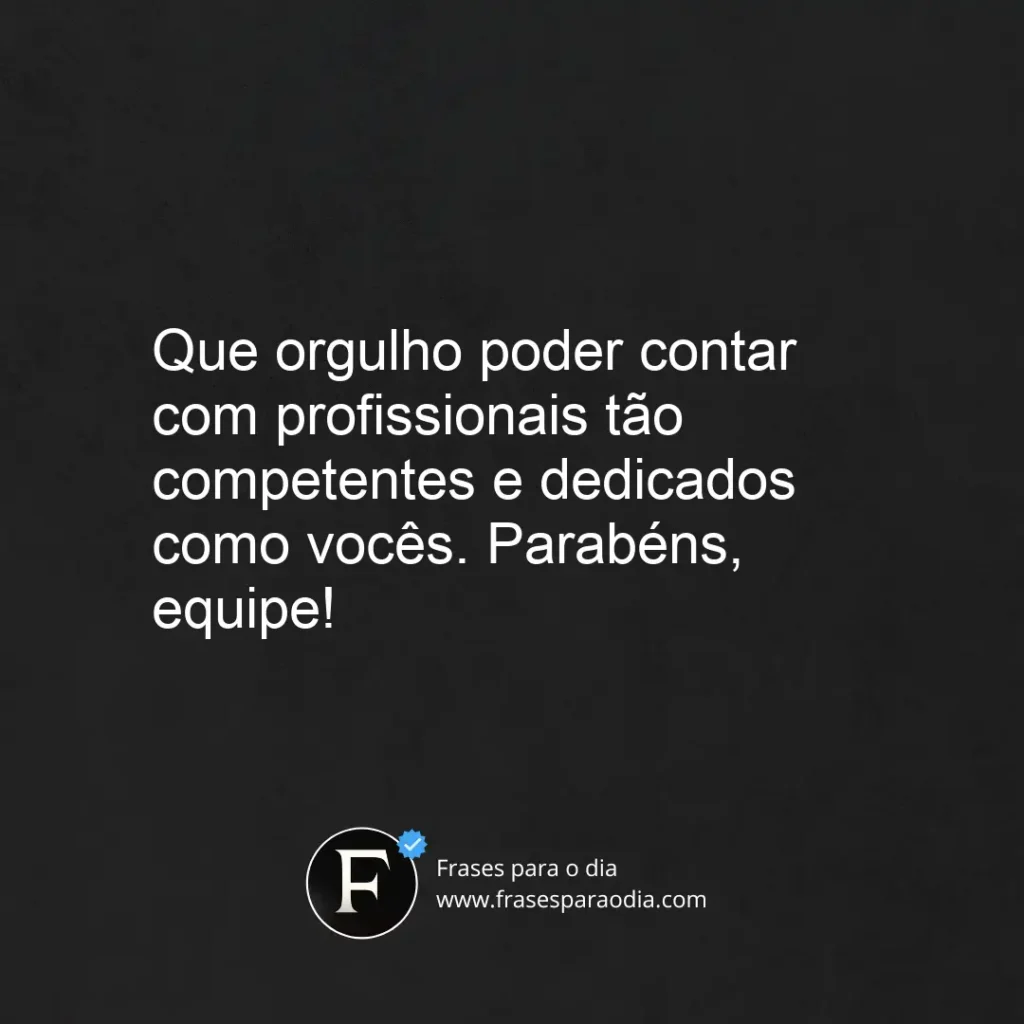 Frases de parabéns para equipe